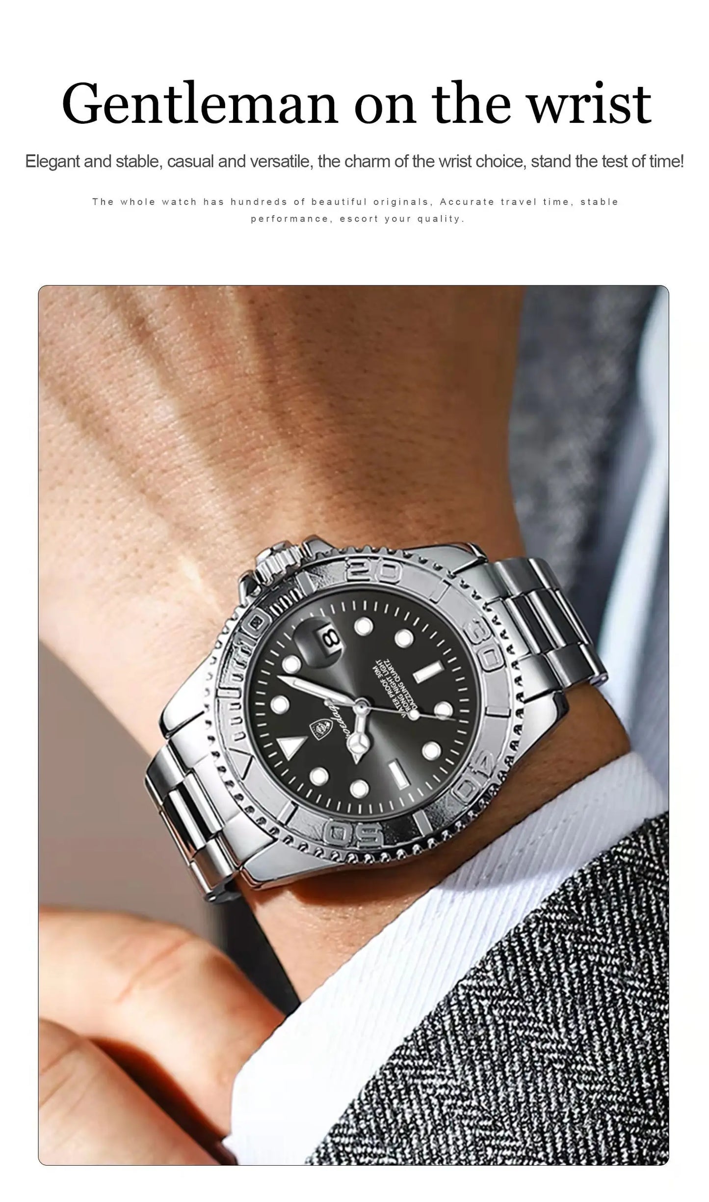 POEDAGAR Top Luxury Man Watch Waterproof Luminous Date Men Watch Stainless Steel Male Clock Sports Fashion Men's Quartz Watches