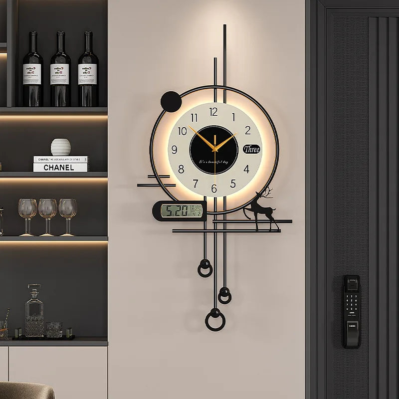 Minimalist Luxury Wall Clock | Silent Modern Calendar Clock for Living Room & Home Decoration Accessories