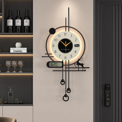 Minimalist Luxury Wall Clock | Silent Modern Calendar Clock for Living Room & Home Decoration Accessories