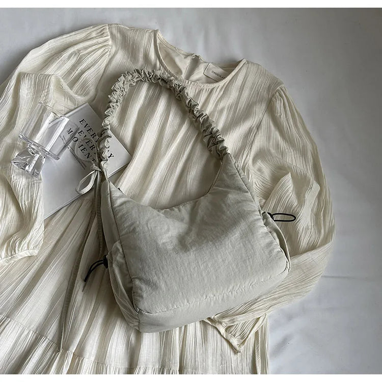 Soft Design Cloth Small Shopper Shopping Underarm Bags Lady Shoulder Bag for Women 2024 Trend Fashion Y2K Handbags сумка