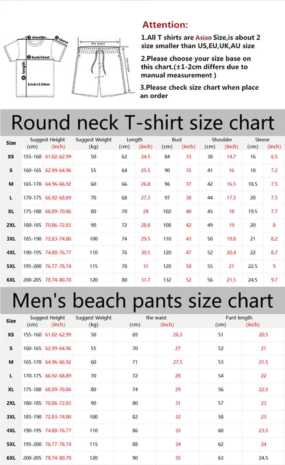 New Men's Outfit Summer Short Sleeve T Shirt Set Fashion 2 Piece Sportwear 3D Printed Casual shorts Sweatshirt Men's Tracksuit
