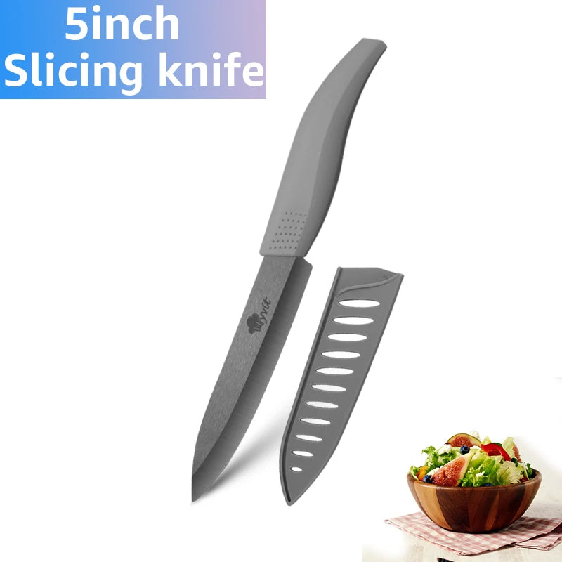 Ceramic Fruit Knife for Kitchen 3 4 5 6 inch Chef Knife with Sheath Utility Slicing Cooking Tool for Vegetable Rustproof Zirconi