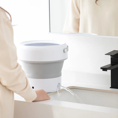 6L/11L Foldable Portable Washing Machine with Spin Dryer | Ultrasonic Mini Washer for Clothes, Underwear & Travel Use