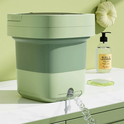 6L/11L Foldable Portable Washing Machine with Spin Dryer | Ultrasonic Mini Washer for Clothes, Underwear & Travel Use