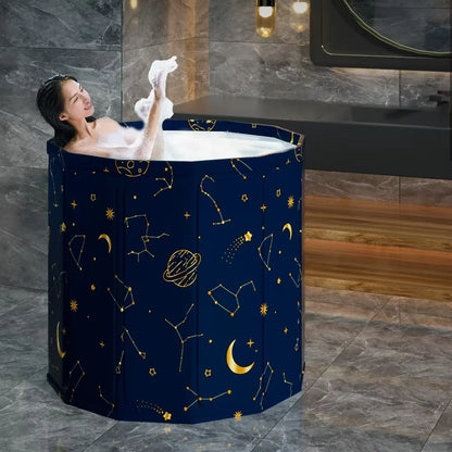 Folding Portable Bathtub | Thick Insulated Full-Body Bath Tub for Adults & Children – Long-Lasting Heat Retention