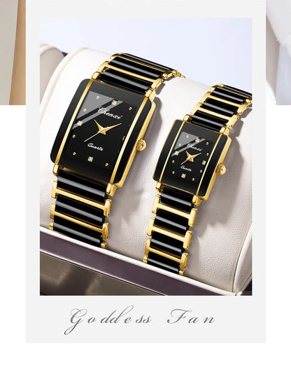 CHENXI 104A Waterproof Top Brand Luxury couple watches Watch for Women Men With Simulated-Ceramics Strap relojes para damas