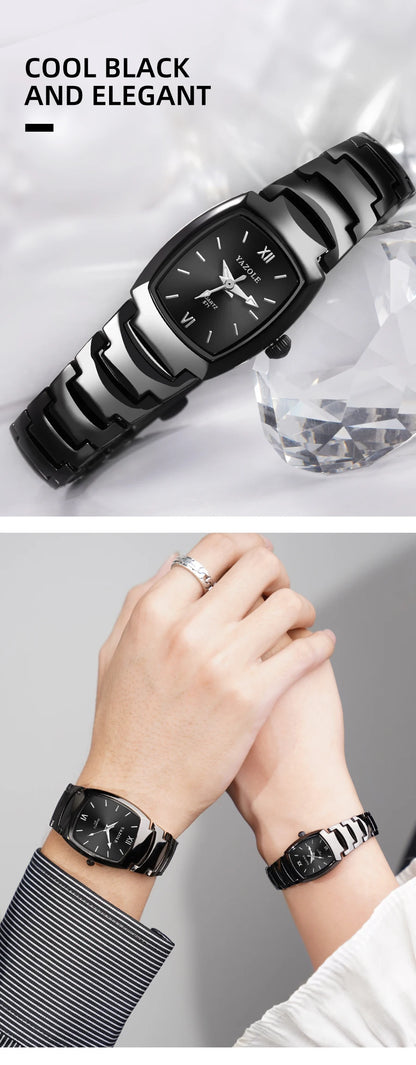 UTHAI Men's Watch Light Luxury Tungsten Steel Glow Waterproof Clock Couple Watches Women's Fashion Quartz Wristwatches Gift