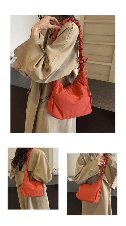 Soft Design Cloth Small Shopper Shopping Underarm Bags Lady Shoulder Bag for Women 2024 Trend Fashion Y2K Handbags сумка