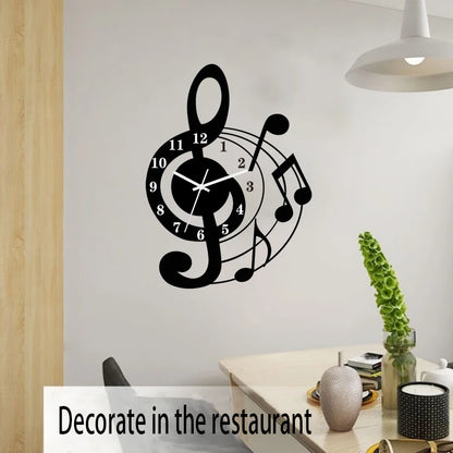 Music Note Acrylic Wall Clock | Silent Decorative Wall Clock for Living Room, Bedroom & Classroom