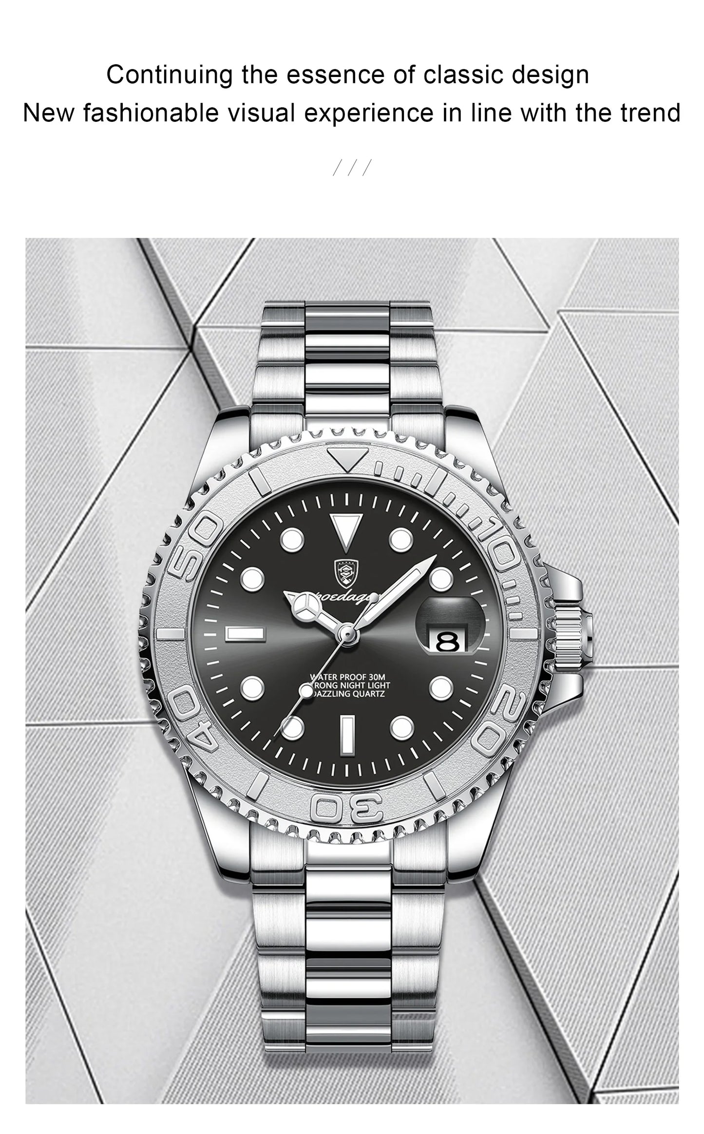 POEDAGAR Top Luxury Man Watch Waterproof Luminous Date Men Watch Stainless Steel Male Clock Sports Fashion Men's Quartz Watches