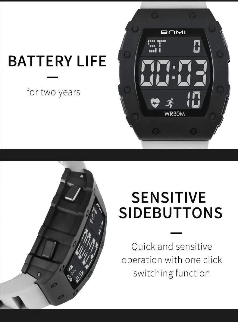 NEW Men's Watch Outdoor Sports Expeditions Fashion Large Screen Waterproof Clock Multifunctional Digital Electronics Watches