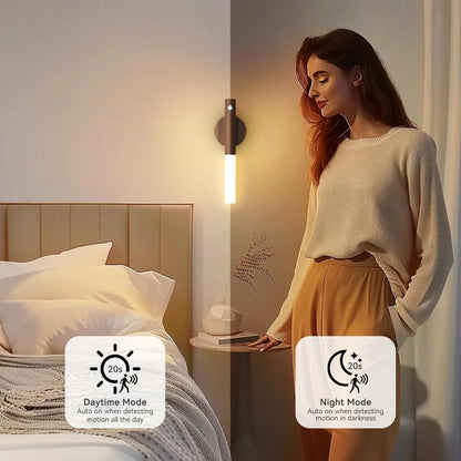 LED Motion Sensor Night Light | USB Rechargeable Human Induction Lamp for Bedside, Cabinet & Wardrobe Lighting