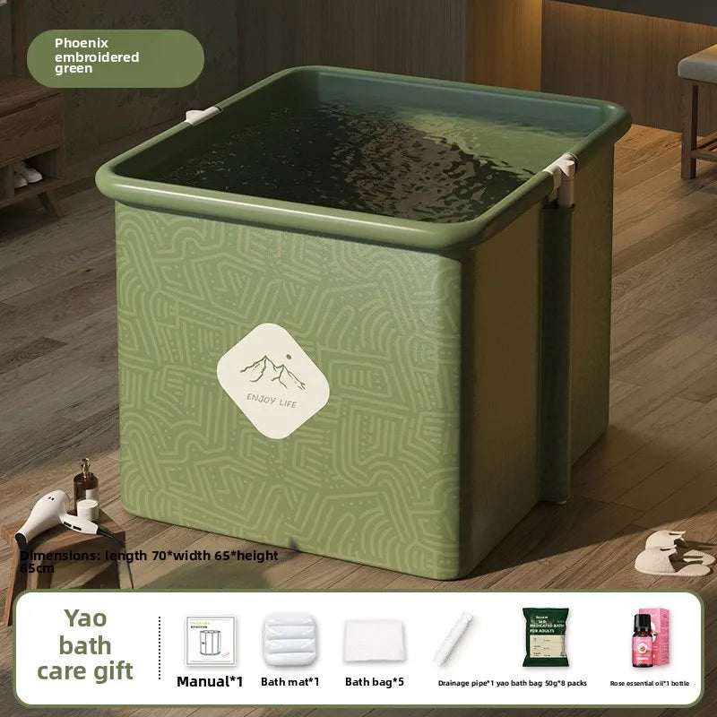 Household Children's Bath Bucket Adult Home Life Double Foldable Bath Bucket Thickened Free Installation Bathtub