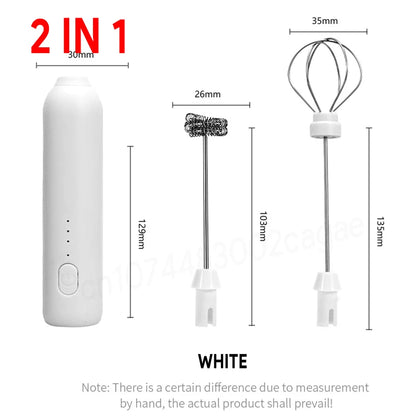 HOT  Electric Milk Frother +Type-C Milk Frother & Egg Beater – 3 Speed