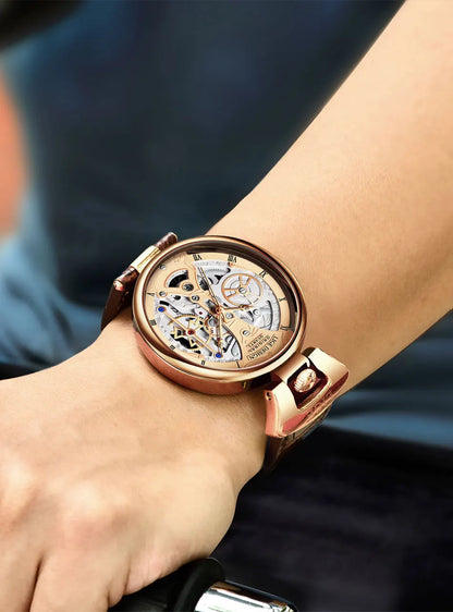 2025 LIGE Men Watches Top Brand Luxury Brown Leather Chronograph Sport Watch For Men Fashion Date Waterproof Clock Reloj Hombre