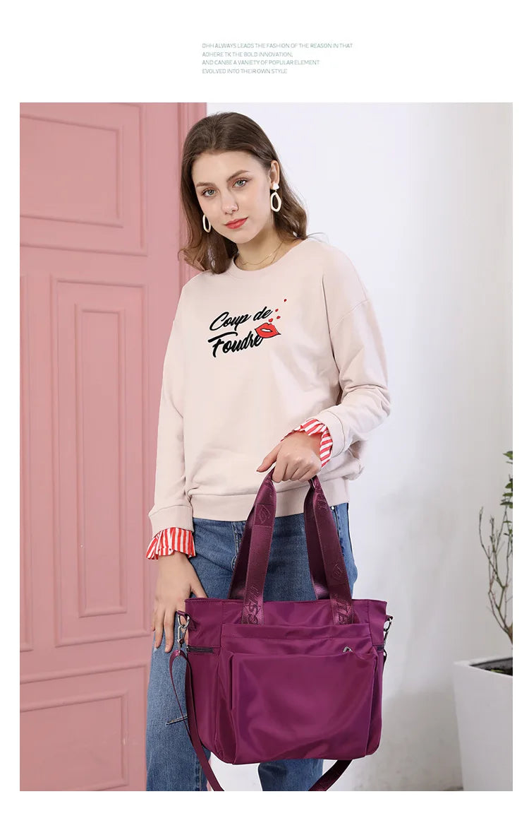 Simple and Fashionable Ladies Tote Bag Large-capacity Women's Lightweight Shoulder Bag Trendy Casual Hand-held Messenger Bag