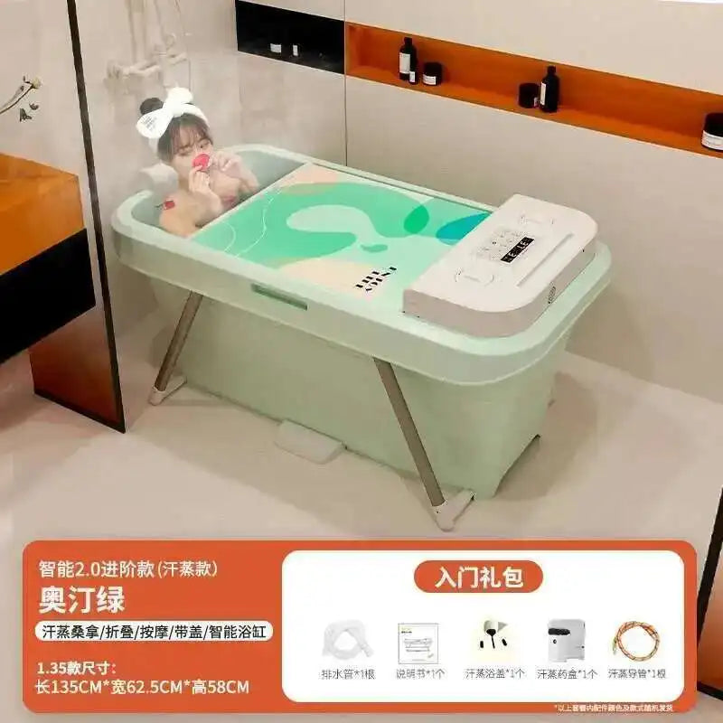 Automatic Foldable Spa Bathtub Heating Sweat Steaming Bathtub Comfortable Home Portable Bucket Adult Full Body Bath Bucket T