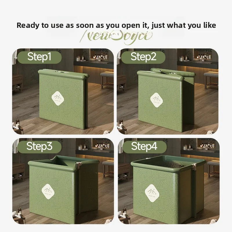 Household Children's Bath Bucket Adult Home Life Double Foldable Bath Bucket Thickened Free Installation Bathtub