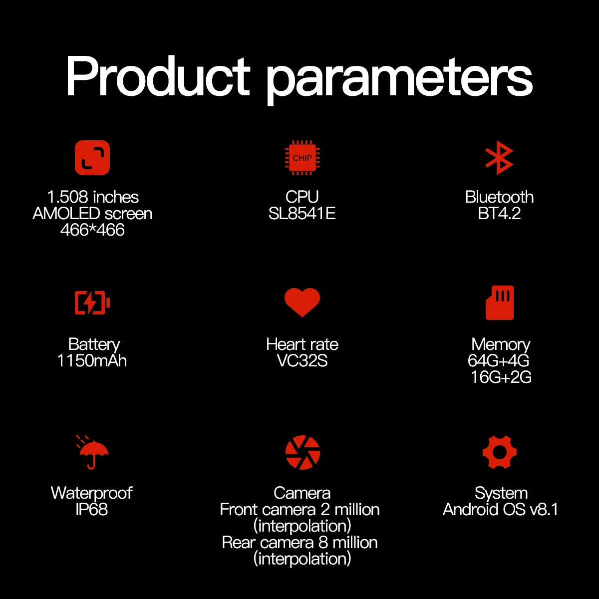 Q668 Smart Watch Android 4G LTE Smartwatch Men IP68 waterproof 800W Dual Camera Amoled GPS WIFI Multi sport mode Download Apps