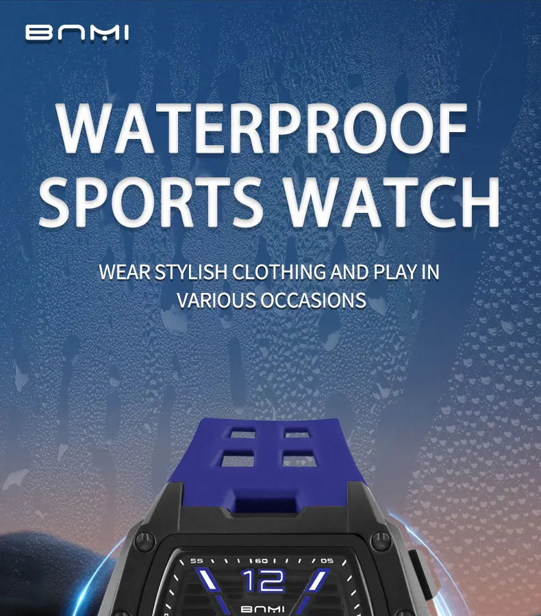 Multifunctional Sports Watches For Men Outdoor Waterproof Alarm Clock LED Digital Luminous Display Students Electronic Watch