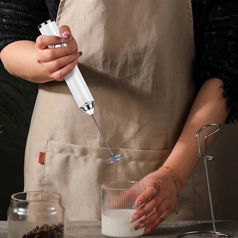 Handheld Double Stick USB Milk Frother & Egg Whisk – 3 Speed Hand Mixer