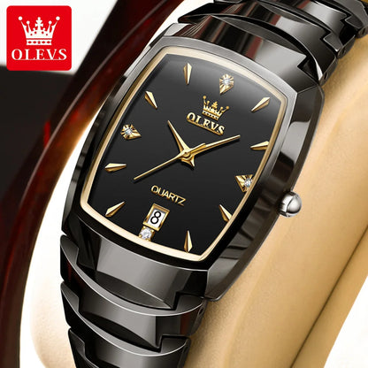 OLEVS 7006 Certified Brand Elegant Luxurious Women's Watches waterproof Tungsten Steel strip Quartz Watch for Lady Tonneau Watch