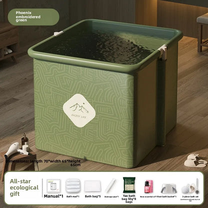 Household Children's Bath Bucket Adult Home Life Double Foldable Bath Bucket Thickened Free Installation Bathtub