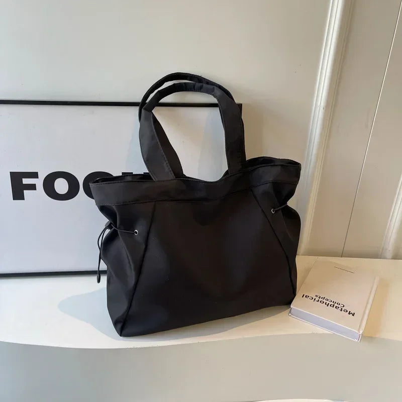 Casual Fashion Large Capacity Tote Bag Simple Travel Bag Women Large Shoulder Bag Aesthetic Handbags Drawstring Tote Handbag