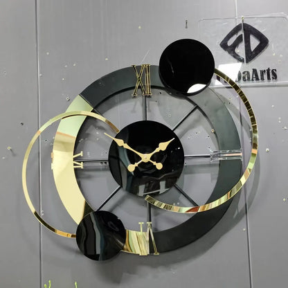 65x60 New Large Metal Frame Wall Clock 2025 Minimalist Modern Needle Art Black Home Decor Watch From Manufacturer