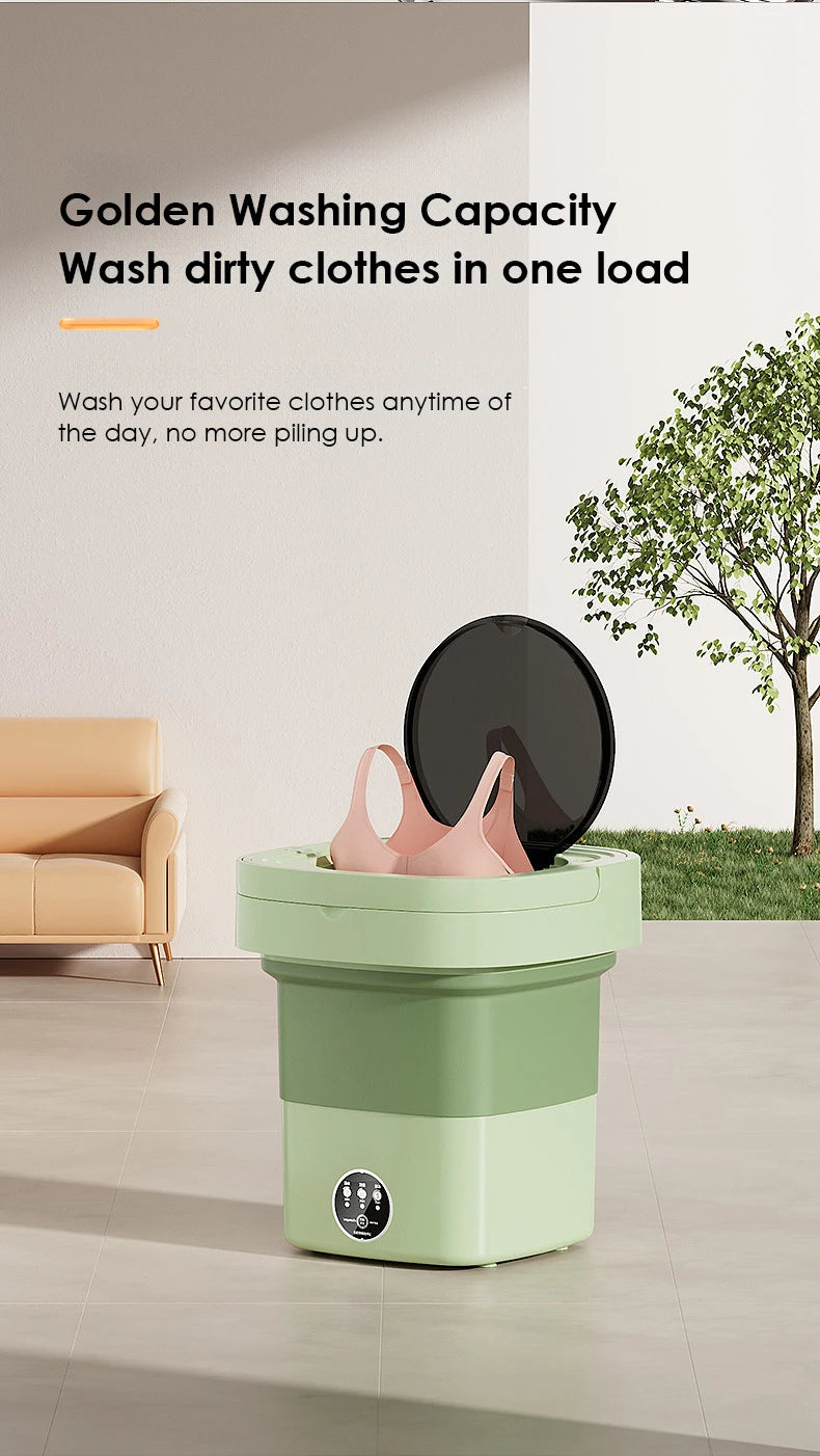 13L Portable Foldable Washing Machine with Spin Dryer for Socks Underwear Panties Washer Home Large Capacity Washing Machine