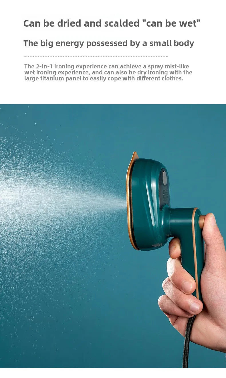 Portable Mini Steam Iron | Travel-Size Handheld Clothes Steamer for Home, Dorm & Sewing Projects