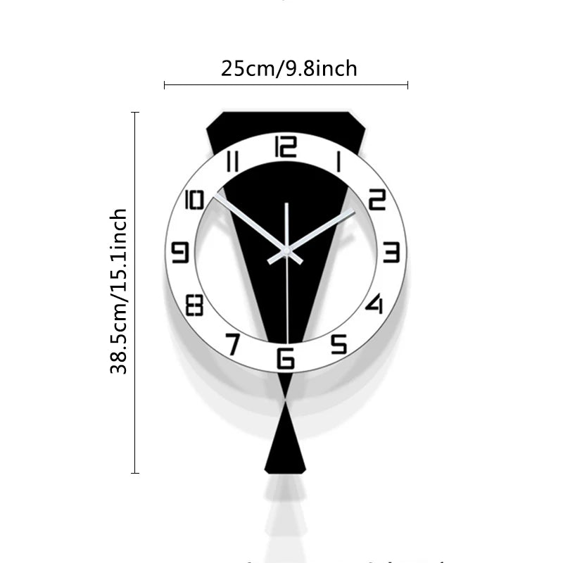 Luxury Swinging Wall Clock | Silent Pendulum Wall Hanging Clock for Living Room, Restaurant & Home Decoration