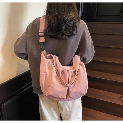 Summer New Large Capacity Crossbody Bag Nylon Fashionable Single Shoulder Handbag Women's Casual Tote Bag