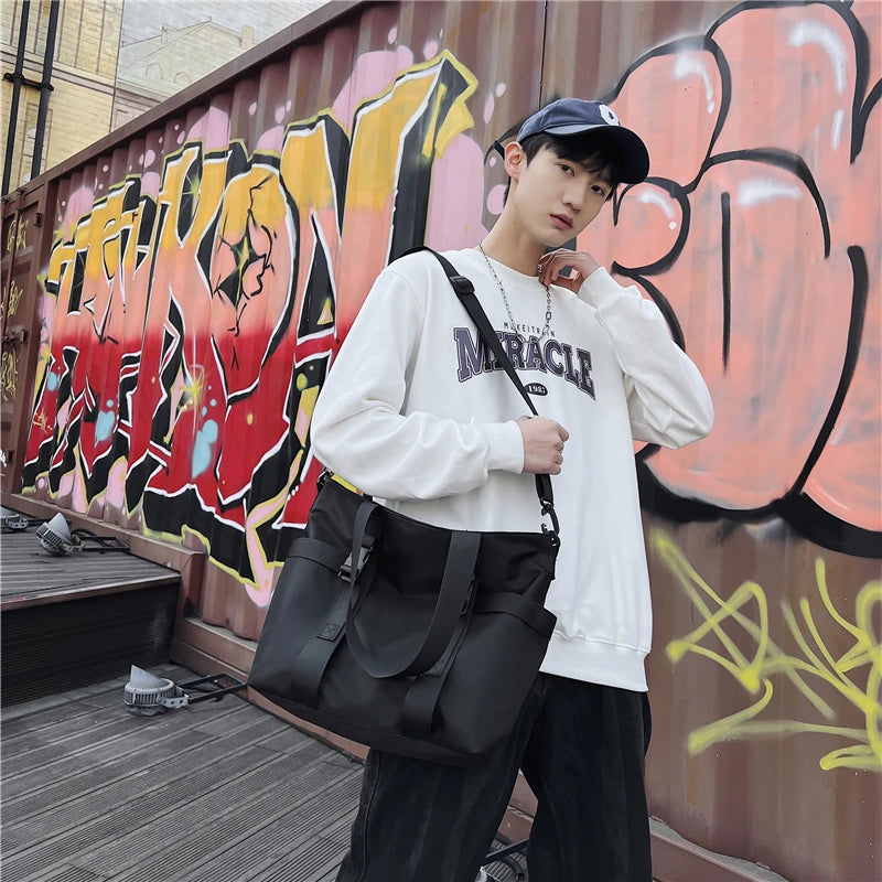 HOCODO Waterproof Women Travel Handbag Large Capacity Ladies Messenger Bag Solid Color Female Crossbody Nylon Shoulder Bag Women