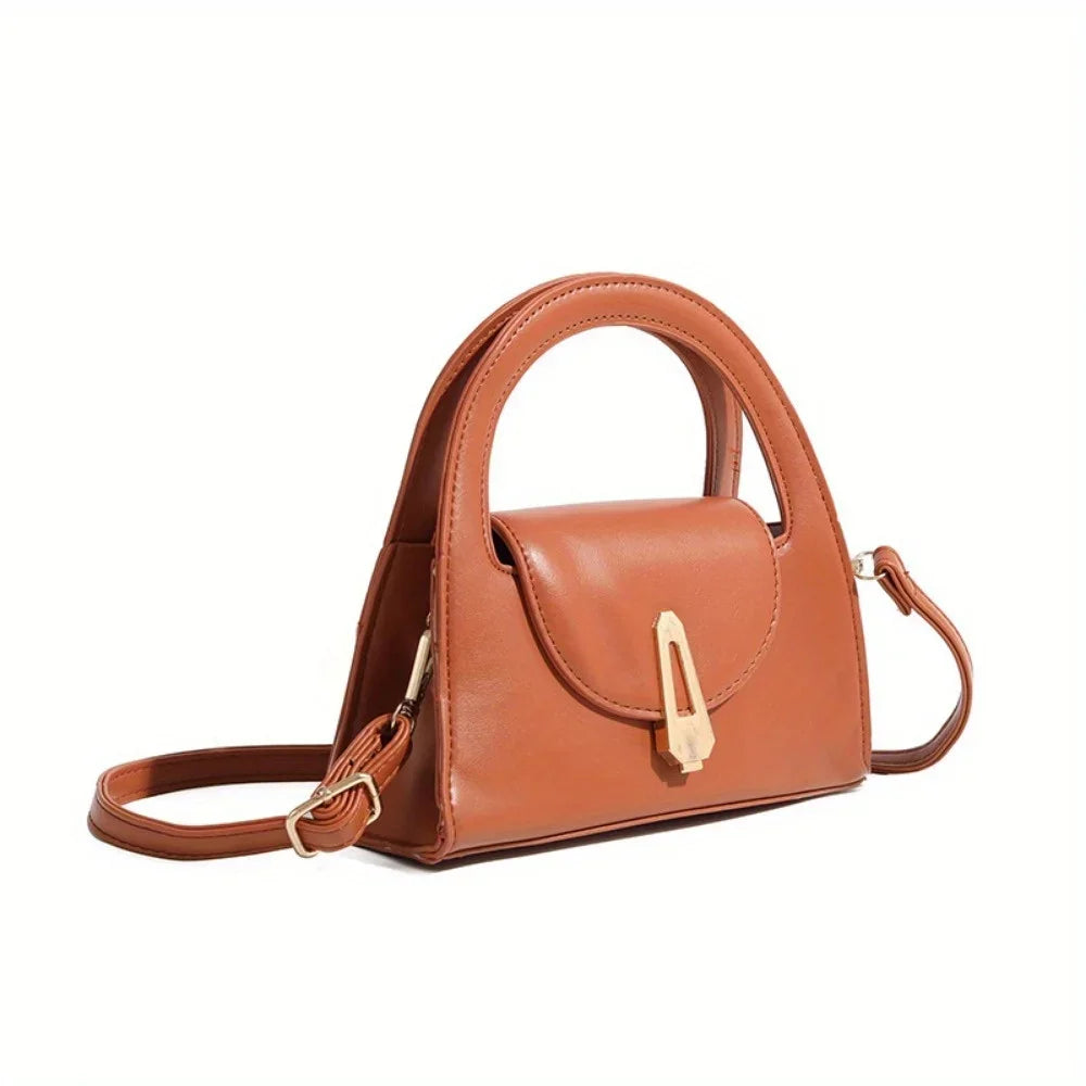 Niche high-end handbag women's new semi-round shoulder bag versatile commuter retro lock messenger bag tide