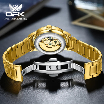 OPK 8165 Mens Watch Original Fashion Brand Luxury Watch Hollowing Watches For Men Waterproof Automatic Watch Mens Gifts Freebie
