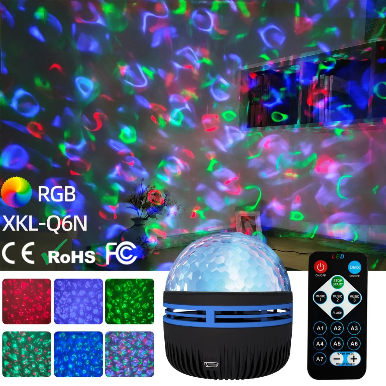 USB Galaxy Projector Aurora Night Light | 360° Rotating RGB Star Light with Remote Control for Bedroom & Home Theater Decor