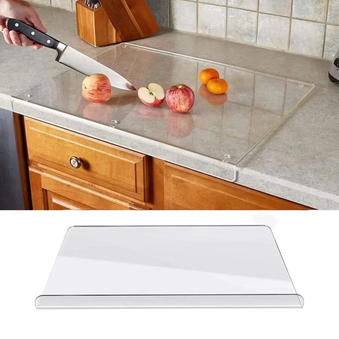 1pc Large Black /White Acrylic Cutting Board with Countertop Edge with Lip Edge - Hand Wash Only, - Ideal Gift for Parents