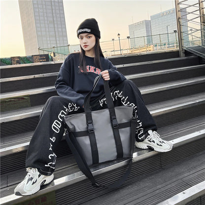 HOCODO Waterproof Women Travel Handbag Large Capacity Ladies Messenger Bag Solid Color Female Crossbody Nylon Shoulder Bag Women