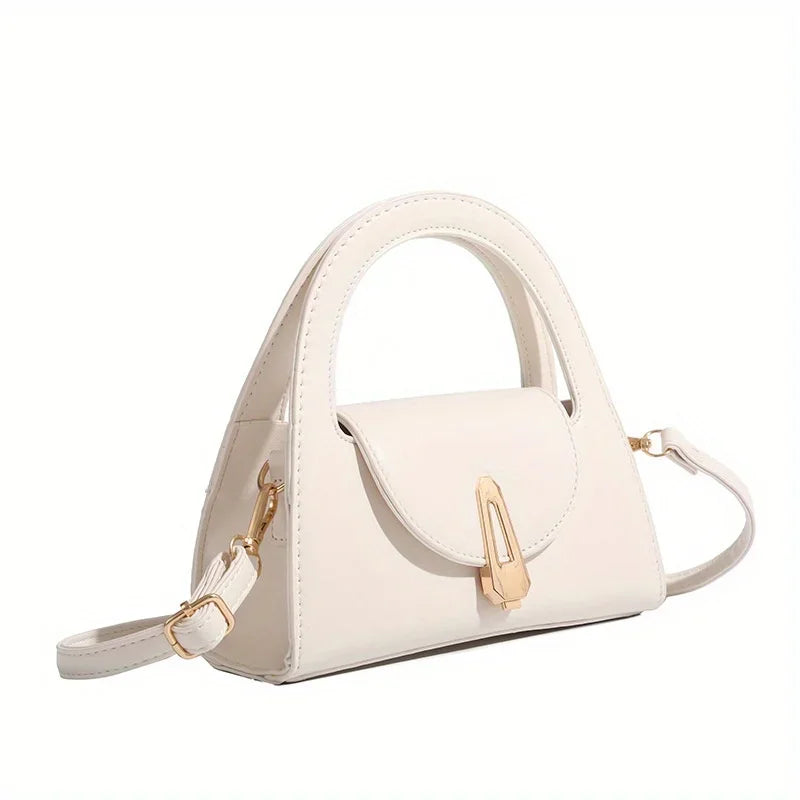Niche high-end handbag women's new semi-round shoulder bag versatile commuter retro lock messenger bag tide