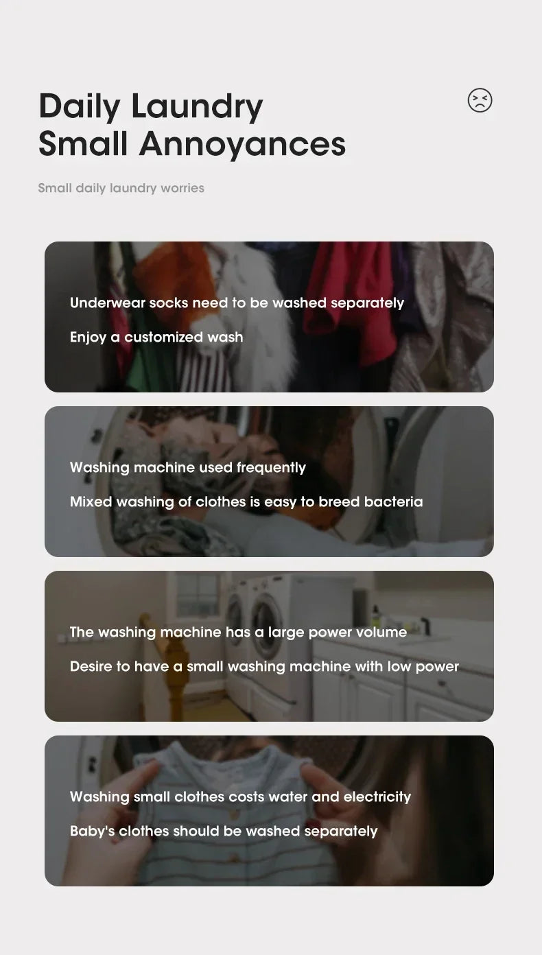 Mini Folding Washing Machine with Spin Dryer | Portable Laundry Washer for Underwear, Socks & Baby Clothes – Compact & Powerful