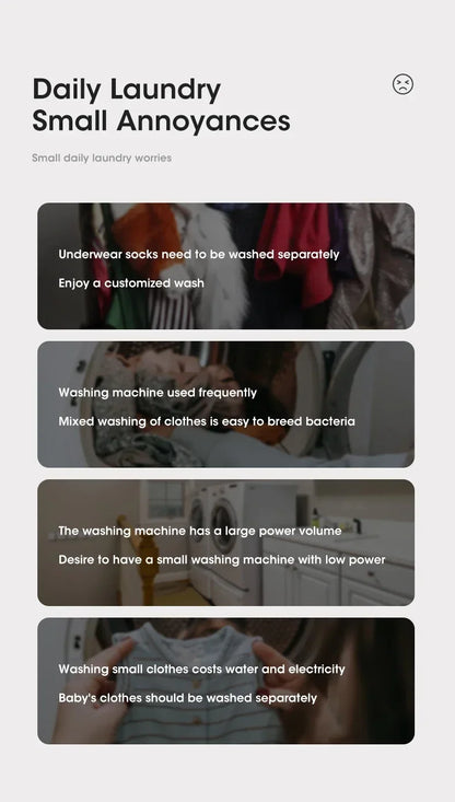 Mini Folding Washing Machine with Spin Dryer | Portable Laundry Washer for Underwear, Socks & Baby Clothes – Compact & Powerful