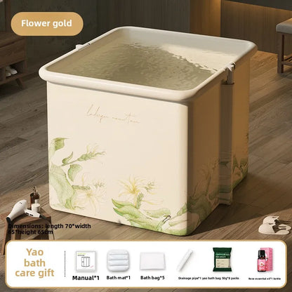 Household Children's Bath Bucket Adult Home Life Double Foldable Bath Bucket Thickened Free Installation Bathtub