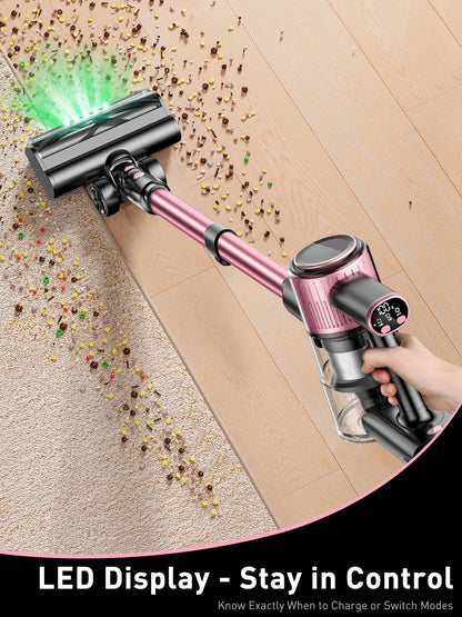 Cordless 10-in-1 Powerful Stick Vacuum Cleaner | 40Kpa 500W Rechargeable Vacuum for Home, Pet Hair & Carpet Cleaning