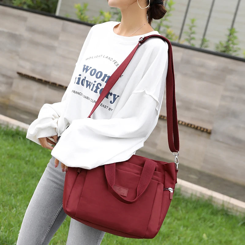 Fashion Large Capcity Women Causal Tote High Quality Durable Nylon Shoulder Bag Female Fabric Big Handbag Shopping Bag