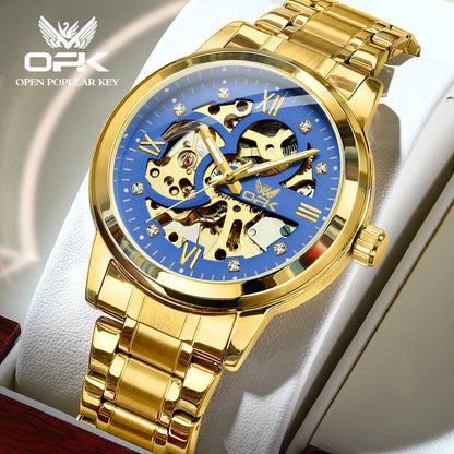 OPK 8165 Mens Watch Original Fashion Brand Luxury Watch Hollowing Watches For Men Waterproof Automatic Watch Mens Gifts Freebie