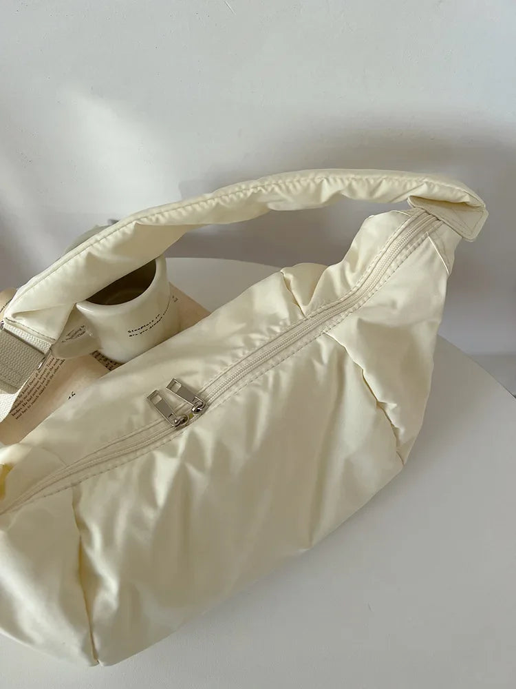 Fashion Women Large Capacity Crossbody Shoulder Bag Down Cotton Casual Simple And Versatile