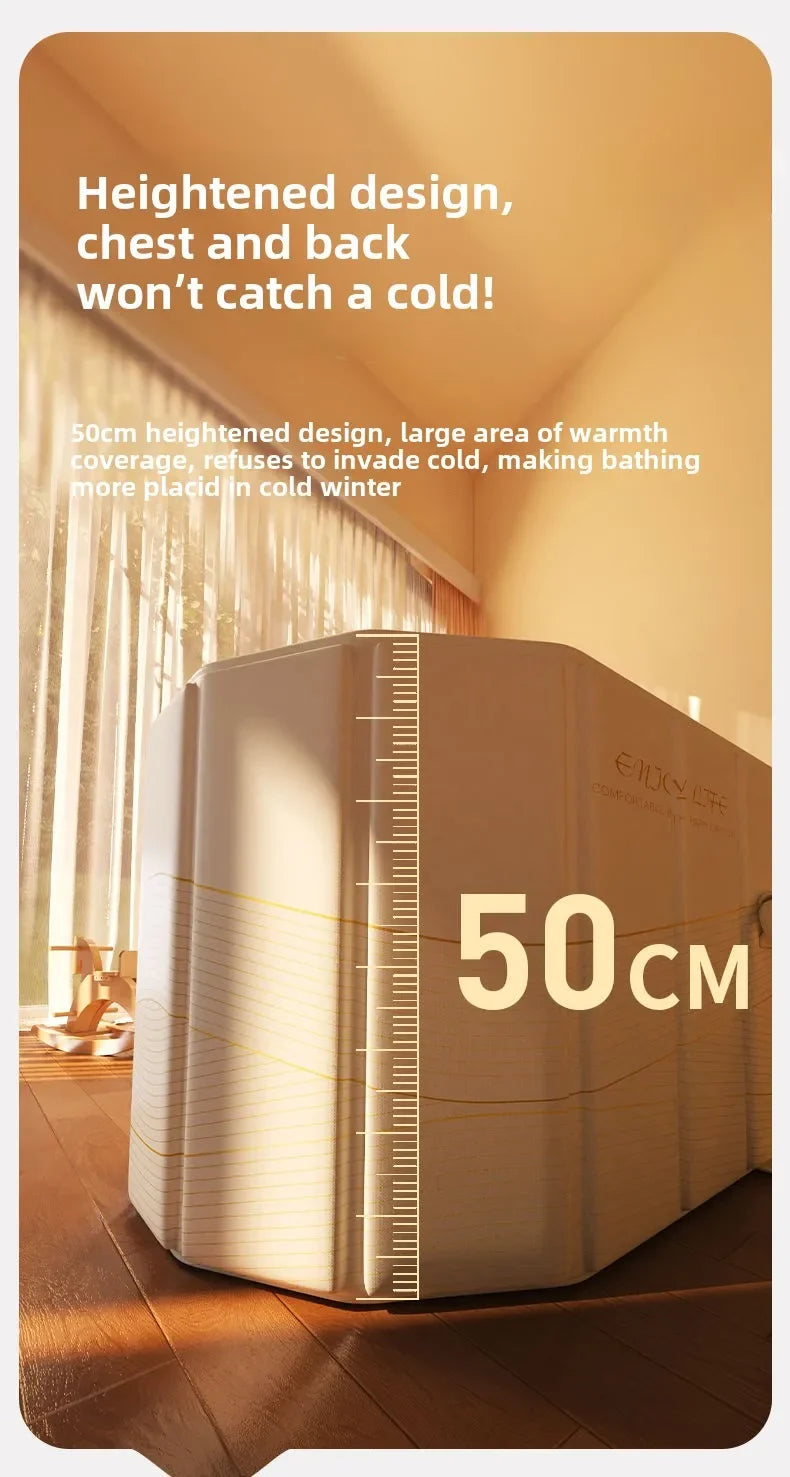 Folding Adult & Kids Bath Bucket | Portable Full-Body Bathtub for Home, Family & Couples