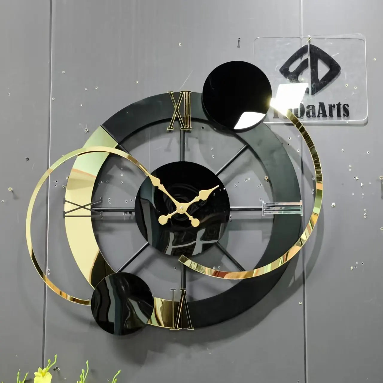 65x60 New Large Metal Frame Wall Clock 2025 Minimalist Modern Needle Art Black Home Decor Watch From Manufacturer