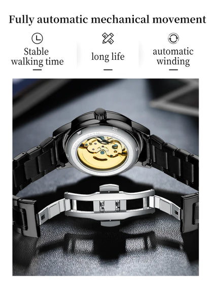 OPK 8165 Mens Watch Original Fashion Brand Luxury Watch Hollowing Watches For Men Waterproof Automatic Watch Mens Gifts Freebie